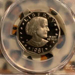 1981-S Susan B. Anthony Dollar Coin, Graded by PCGS PR-69 DCAM